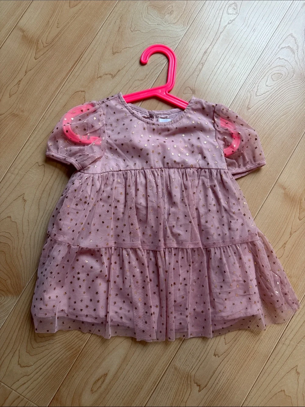 Baby GAP Toddler Girl Pink Tulle Star Print Layered Dress Size 18-24 months